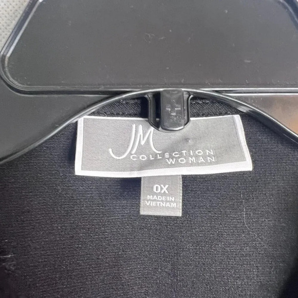 JM Collection Woman Black Sleeveless Open Front Faux Fur Front Vest Size 0X/12 - Picture 5 of 7